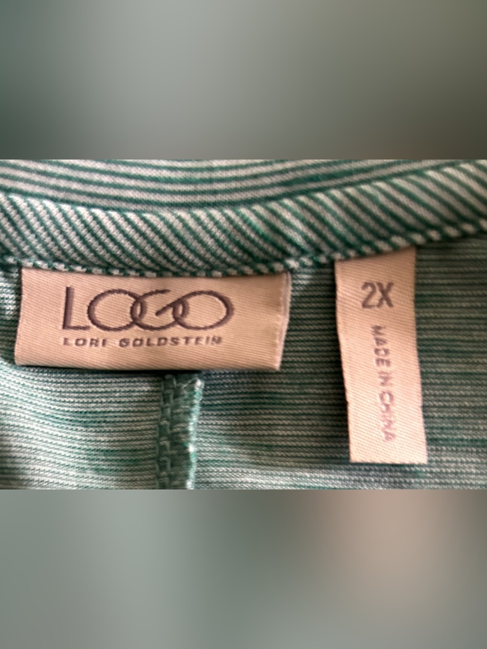 LOGO by Lori Goldstein Sleeveless Tunic Tank in Sage Green - Picture 6 of 6